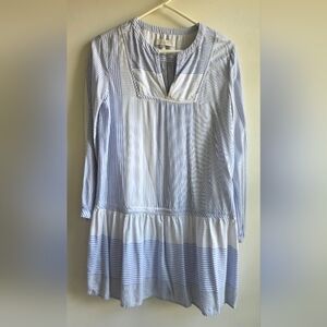 LOFT Blue and White Striped Blouse dress